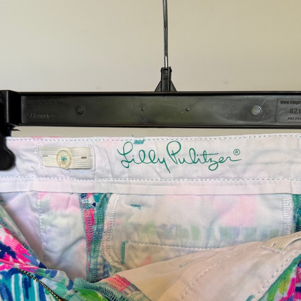 Lilly Pulitzer Tropical Scene Cotton Shorts - Pink, Blue & Green - Picture 5 of 5